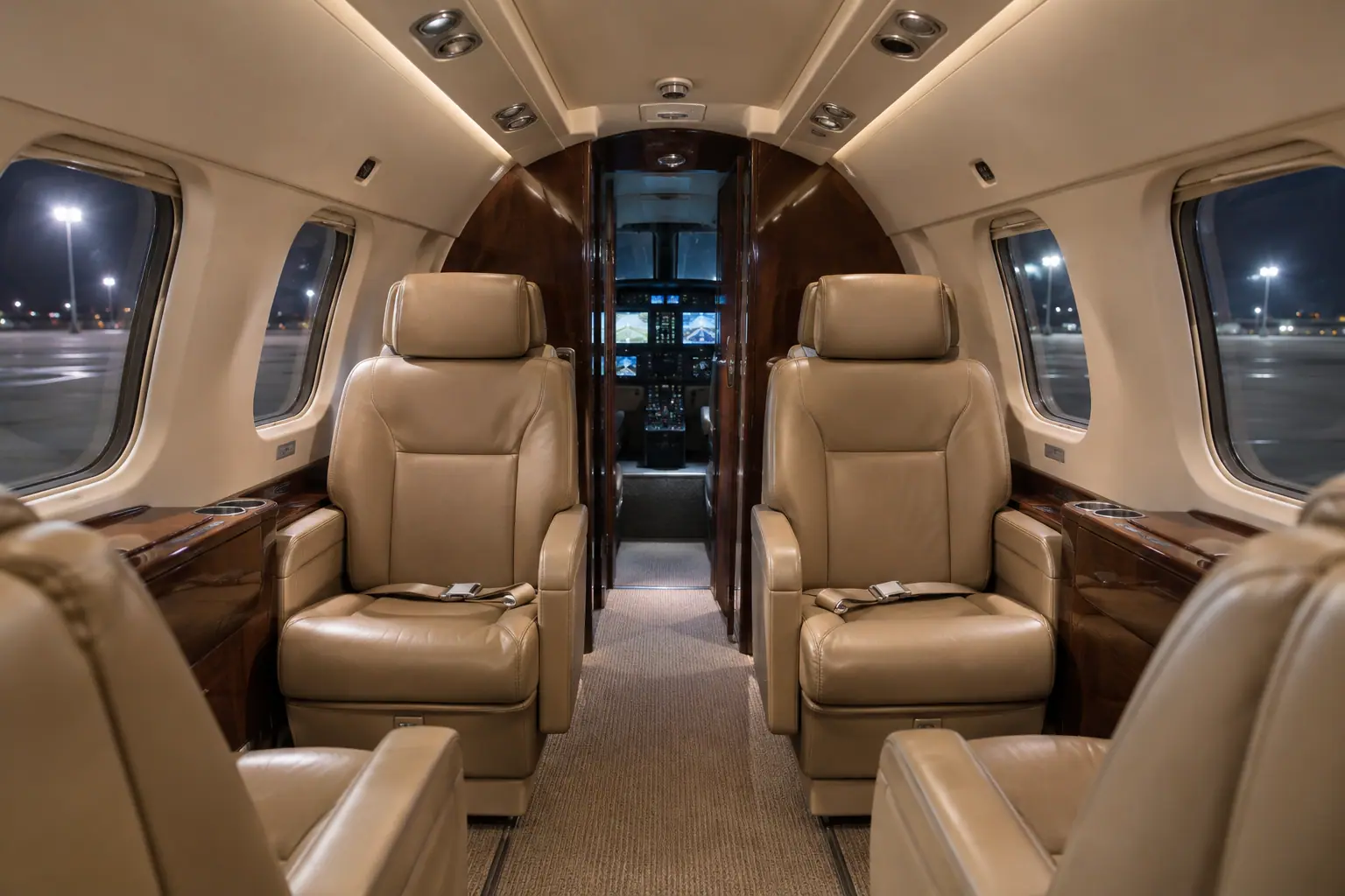 Turboprop cabin interior