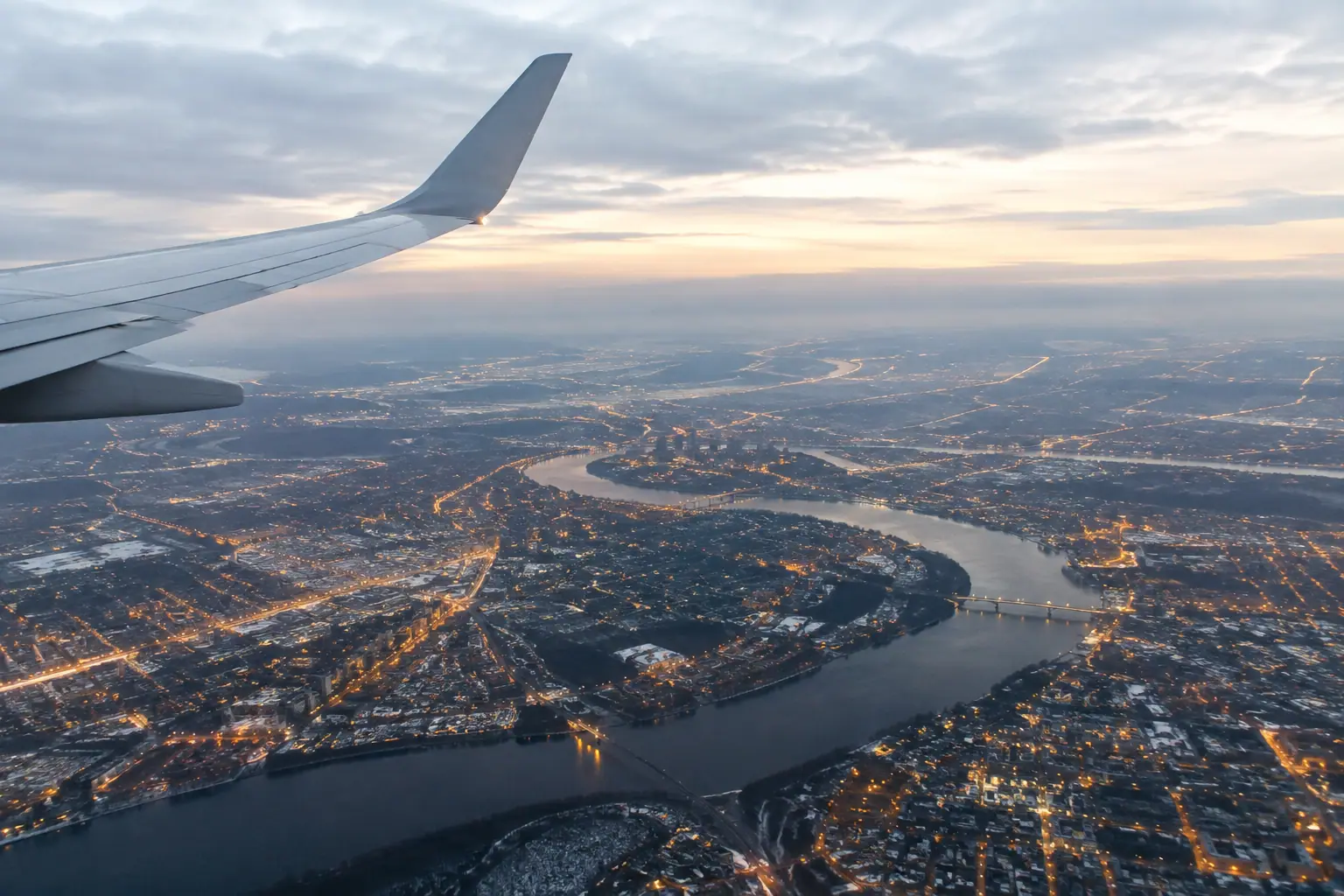 Austin lights seen from a private jet